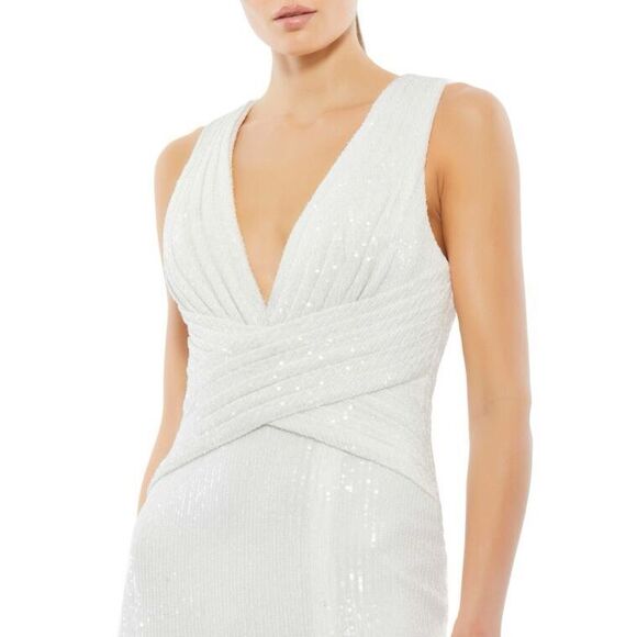 Mac Duggal 26598 Wrap Waist Sequin Dress NEW NWT - Picture 3 of 9